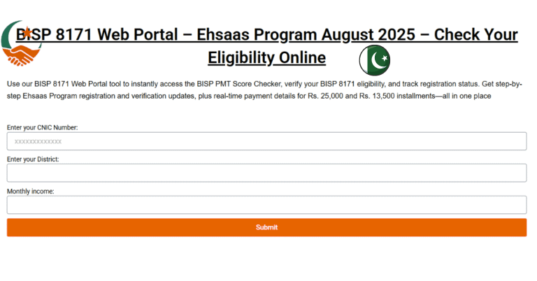 BISP PMT Score Check Online 2025