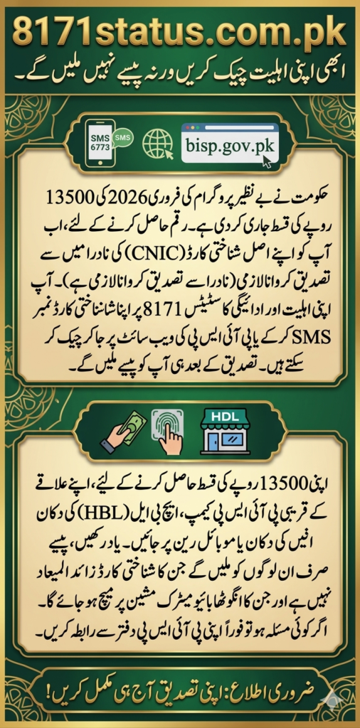 BISP 8171 Online Application 2026